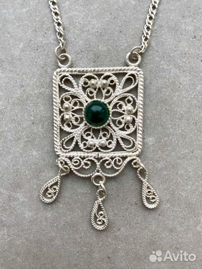 Серебряный кулон-подвеска с цепочкой, новый