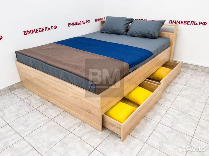 Кровать двуспальная с ящиками