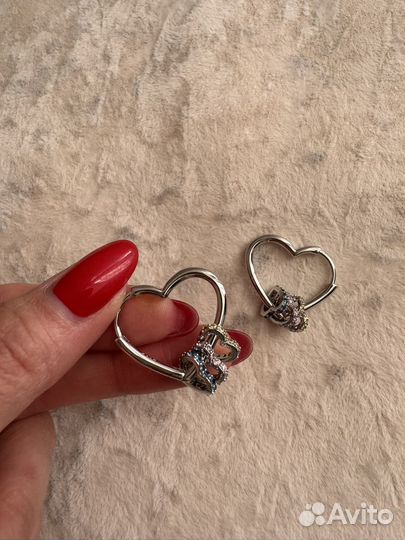 Pandora серьги сердца