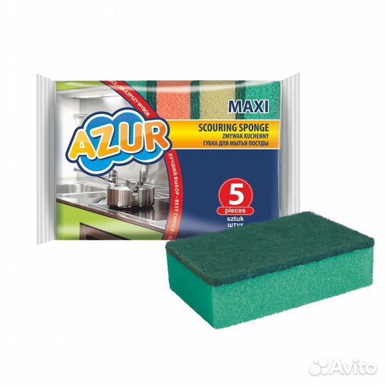 Губки для посуды Макси azur 5 шт (030170)