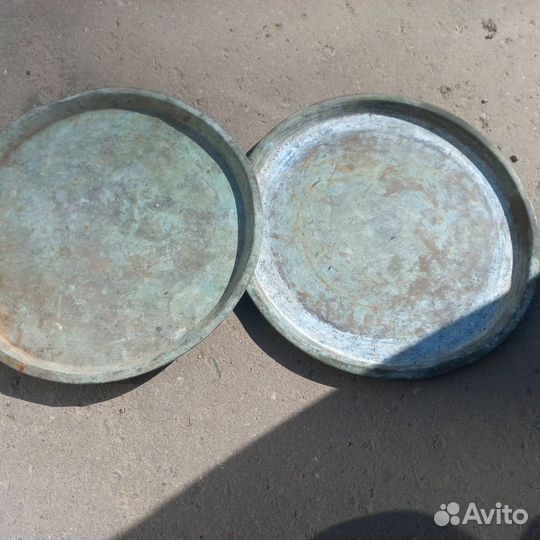 Поднос для самовара старинный латунный