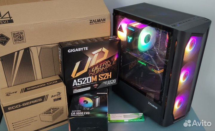 Игровой компьютер Ryzen 5 5500-16Gb-GTX 1060