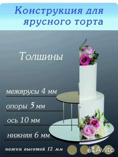 Новая 2х Ярусная конструкция для торта 140х280