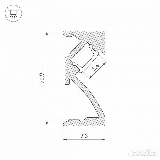 Профиль накладной Arlight SL-bevel 043688