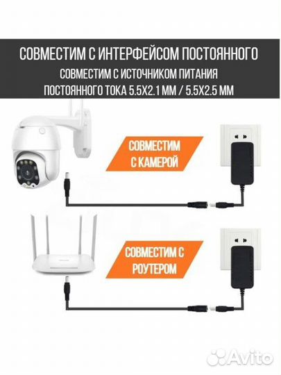 Удлинитель для камеры видеонаблюдения 5метров