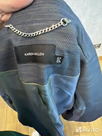 Плащ синий под джинсу Karen Millen EU 40 плащ белы