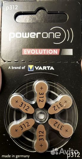 Батарейки для слуховых аппаратов 312