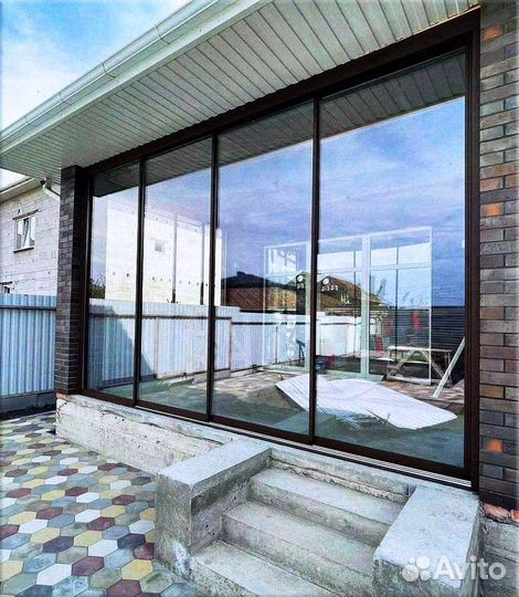 Безрамное Остекление веранд беседок