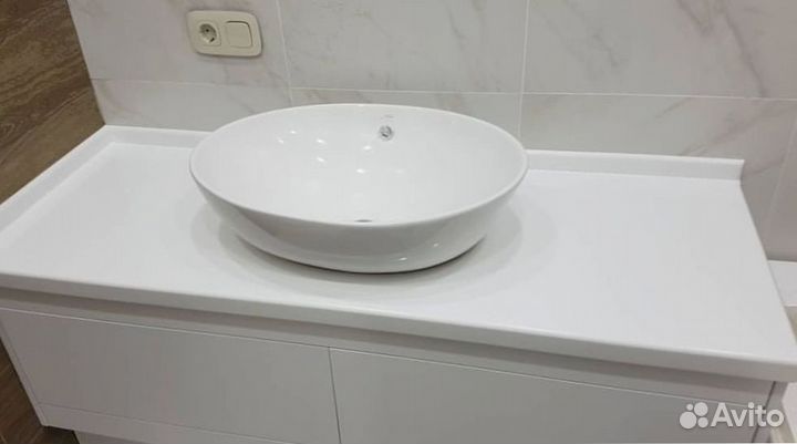 Столешница для ванной из искуственного камня
