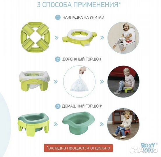 Горшок детский складной дорожный HandyPotty Roxy-k