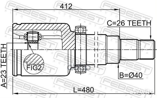 ШРУС ford focus II/C-MAX 07-10 внут.прав.к-ккт