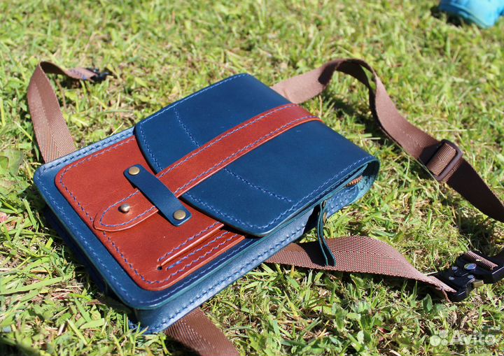 Мотосумка на бедро из натуральной кожи