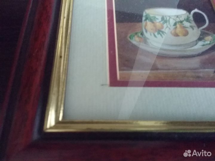 Винтажная рамка вишневого дерева Англия, постеры