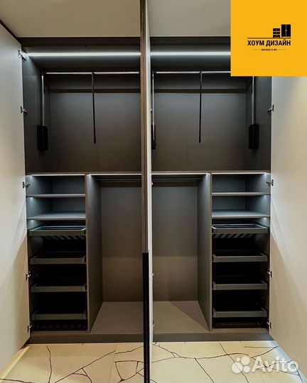 Шкаф распашной с фрезерованными фасадами