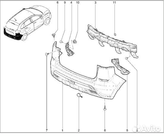 Бампер задний LADA xray-850220699R