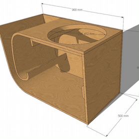 Короб для сабвуфера - 3D модель, чертеж