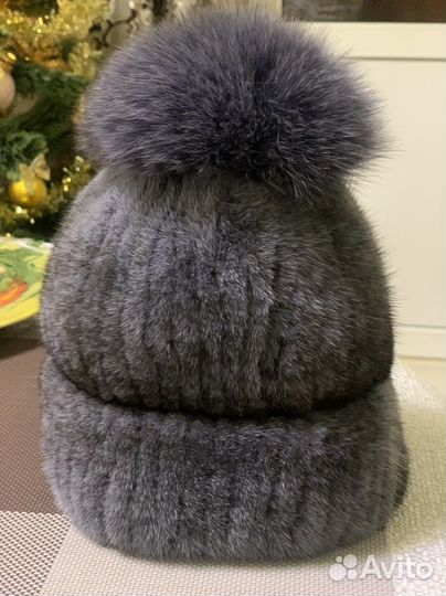 Норковая шапка вязанная