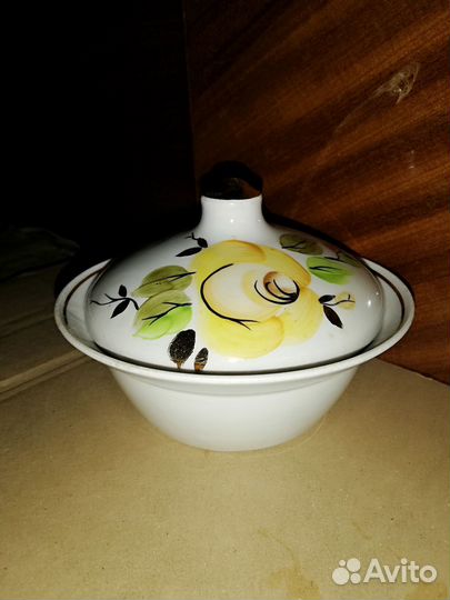 Масленка фарфор СССР, новая