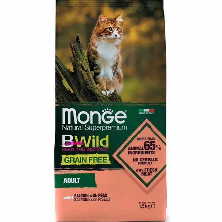 Сухой корм Monge Cat BWild grain free 1.5 кг