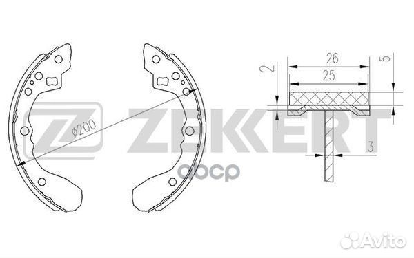 Колодки торм. бараб. задн. Kia Rio 00- bk-4128