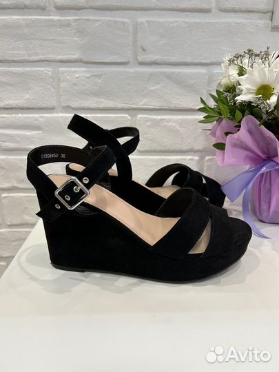 Босоножки туфли черные женские 36-37 размер