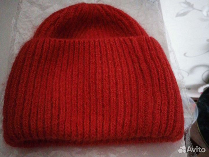 Шапка новая пух, кашемир