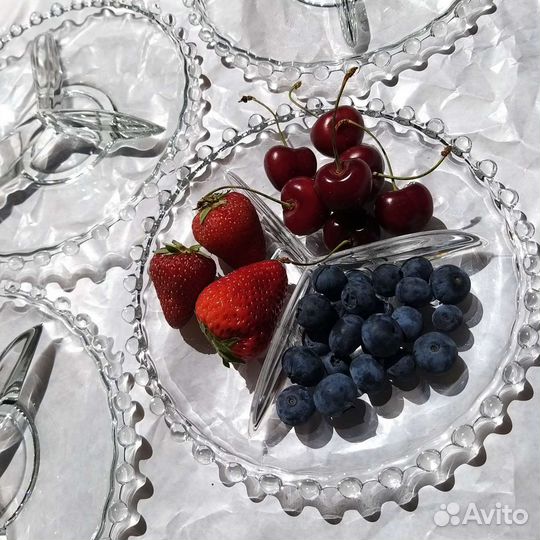 Менажница/блюдо с жемчужным краем винтаж