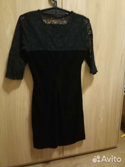 Вечернее платье 46 размера черное бархат