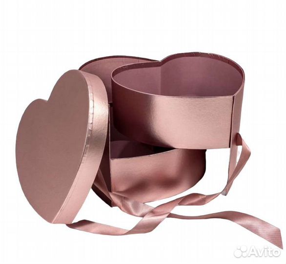 Сердце коробка подарочная розовая