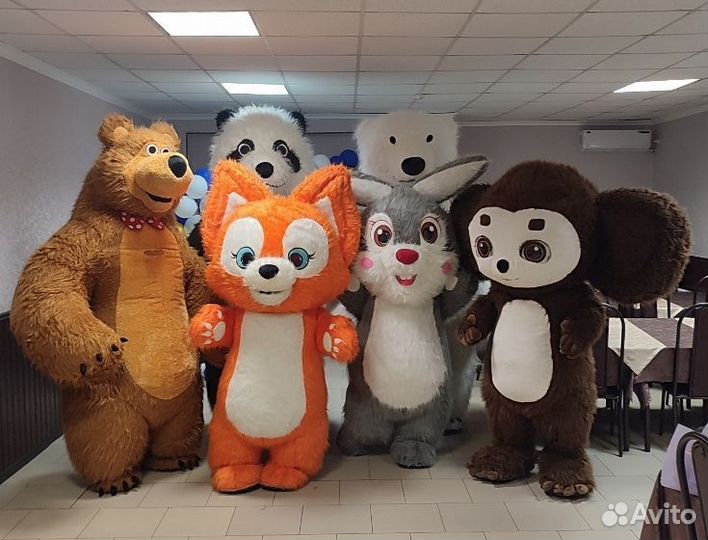 Белый мишка Чебурашка Панда Лисёнок Зайка