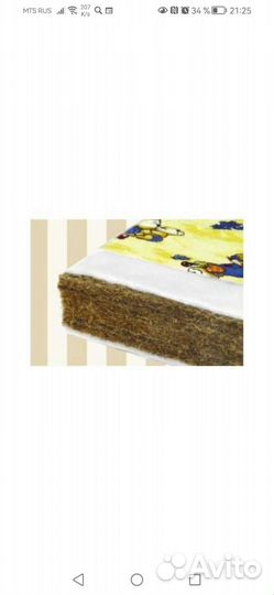 Матрац в детскую кроватку на кокосовой койре