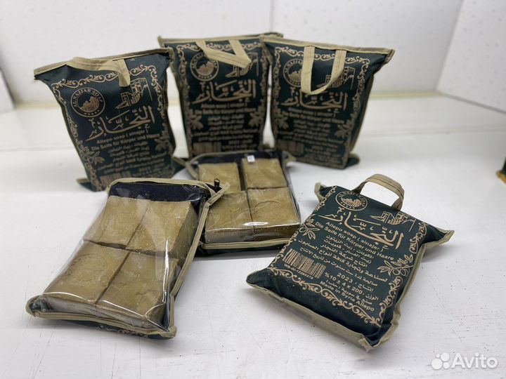 Алеппское мыло Ал нажар 4 штук + мочалка в подарок