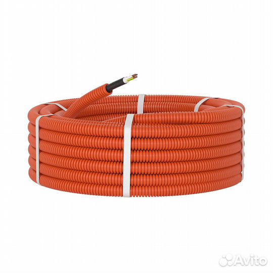Труба гофрированная пнд с кабелем ввгнг-LS 3х2,5 16 мм DKC оранжевая (50 м) (7S91650)