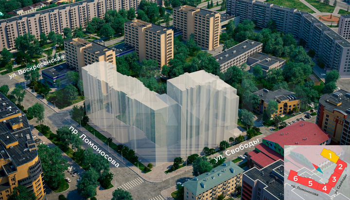 1-к. квартира, 50,3 м², 4/15 эт.