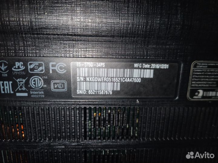 Игровой ноутбук Aser E5-575G-34PS