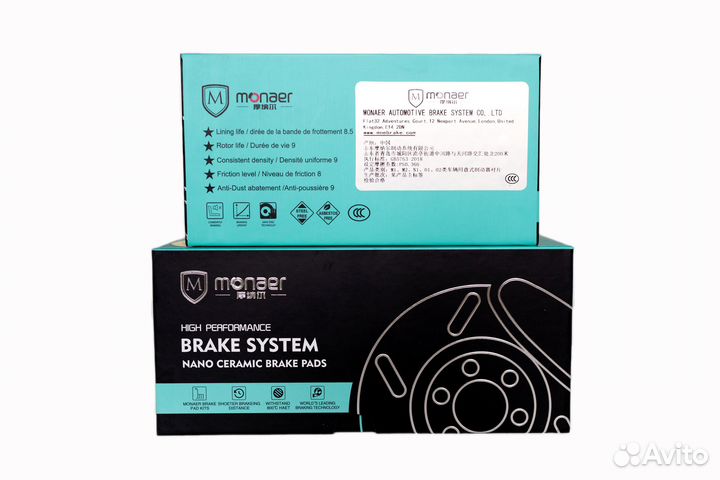 Тормозные колодки Geely Coolray Перед+Зад Monaer