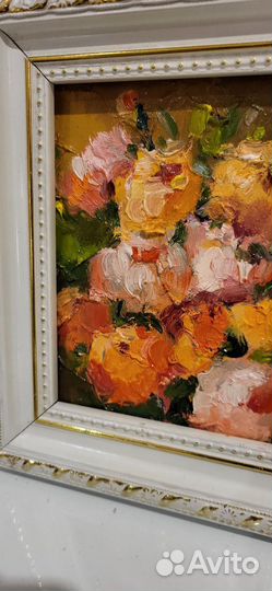 Пионы буйство. Цветы. Картина маслом на картоне