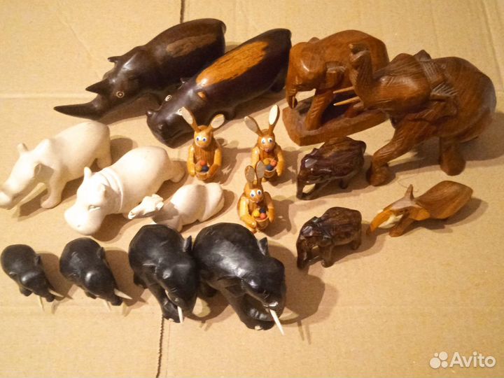 Фигурки дерево, мыльный камень