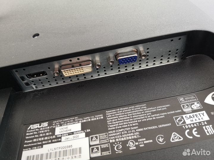 Монитор asus VA24EHE (FullHD, IPS, 75Гц)