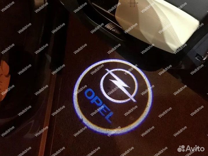 Подсветка дверей с лого Opel Insignia