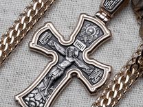 Комплект крест серебряный позолота