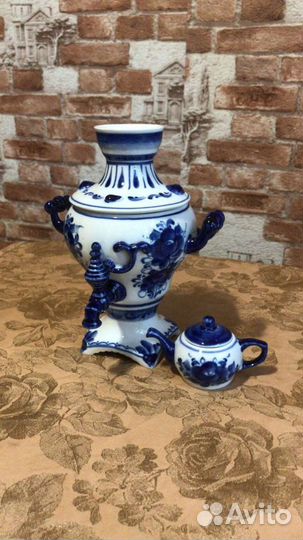 Гжель Самовар сувенирный