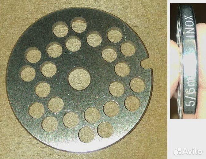 Решетка мясорубки D-53.5mm, отв.6mm, braun, Bosch