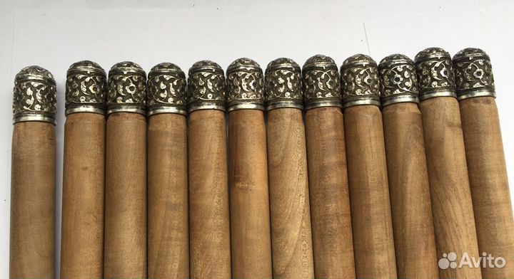 Газыри старинные 12 штук, серебро