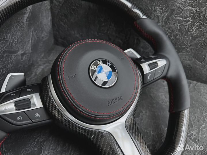 Рули BMW F серии. Строчка, подогрев, карбон Арт И139726986