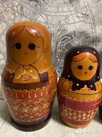 Матрешка СССР с инкрустацией