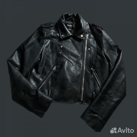 Кожаная куртка pull&bear