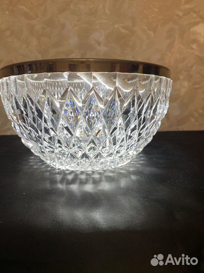 Хрустальный салатник с ободком