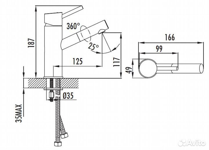 Смеситель для раковины Creavit Ficus FC1198Y