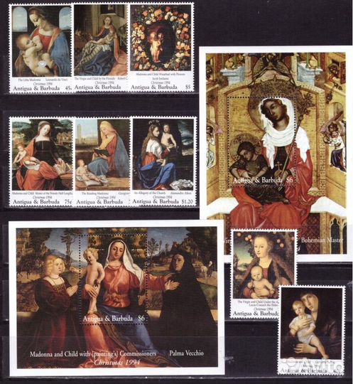 Антигуа и Барбуда, 1994. Итальянская живопись (серия+2 блока)